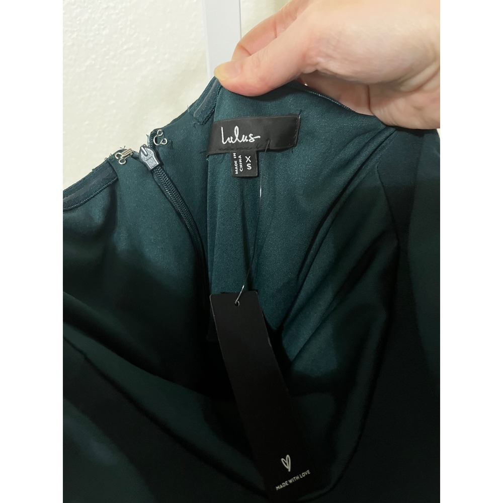 NWT Lulus Marvelous Entrance Emerald Green Pleated Strapless Maxi Dress XS - Picture 8 of 11